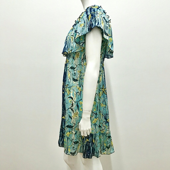 Anna Sui Printed Silk Dress With Ruffles - Picture 5 of 8